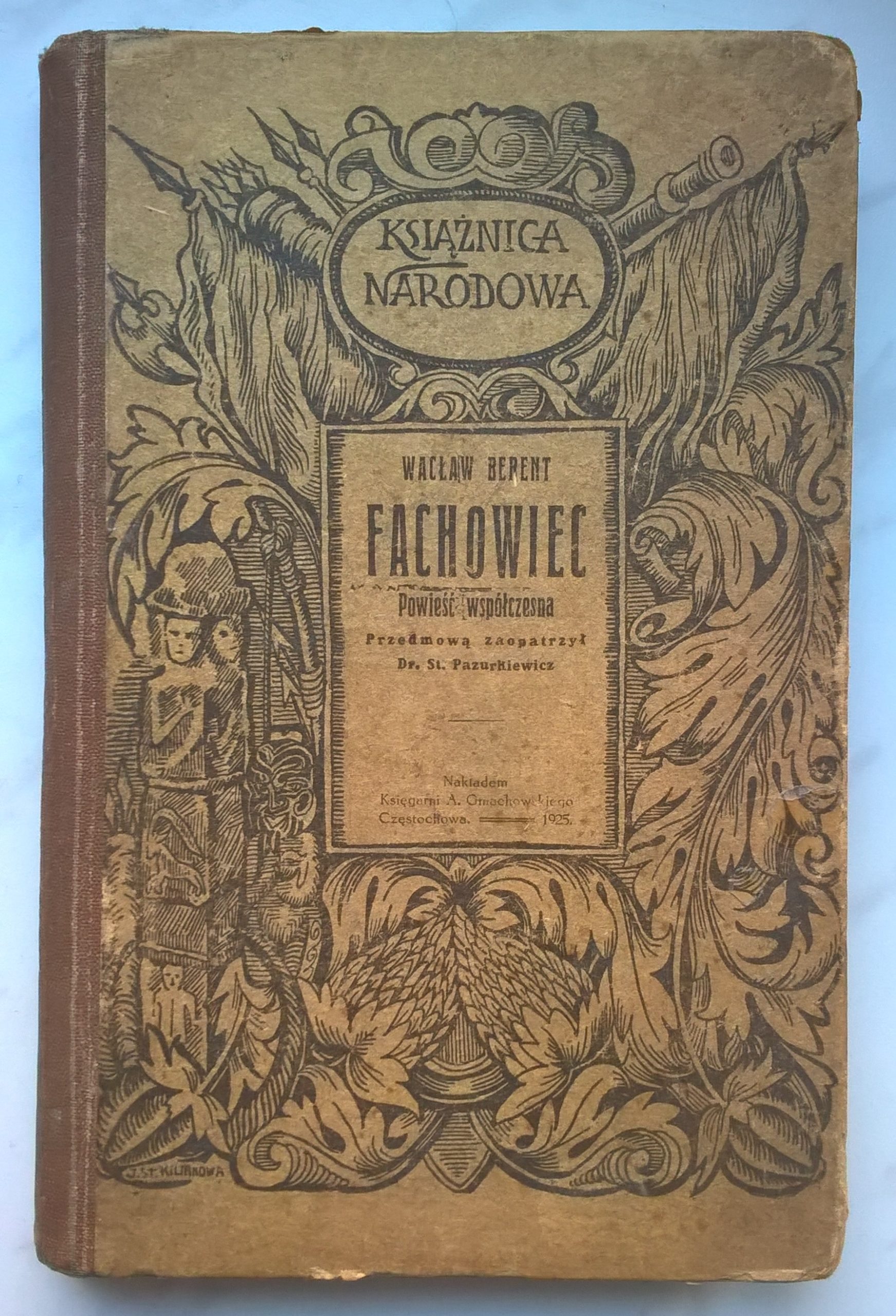 Książka (powieść) "Fachowiec" Wacław Berent, 1925 r.