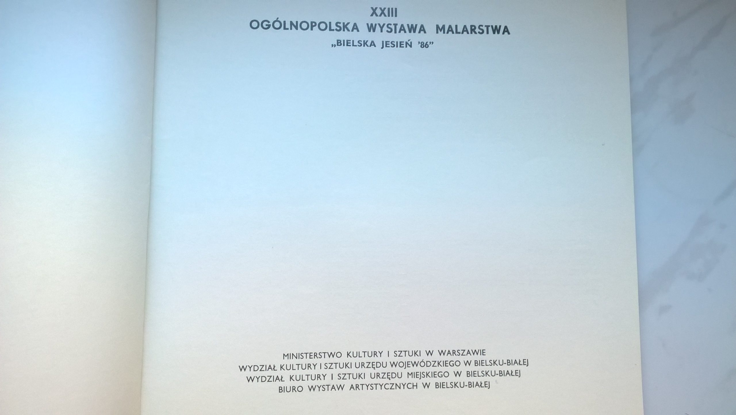 Katalog – XXIII Ogólnopolska Wystawa Malarstwa BIELSKA JESIEŃ 1986