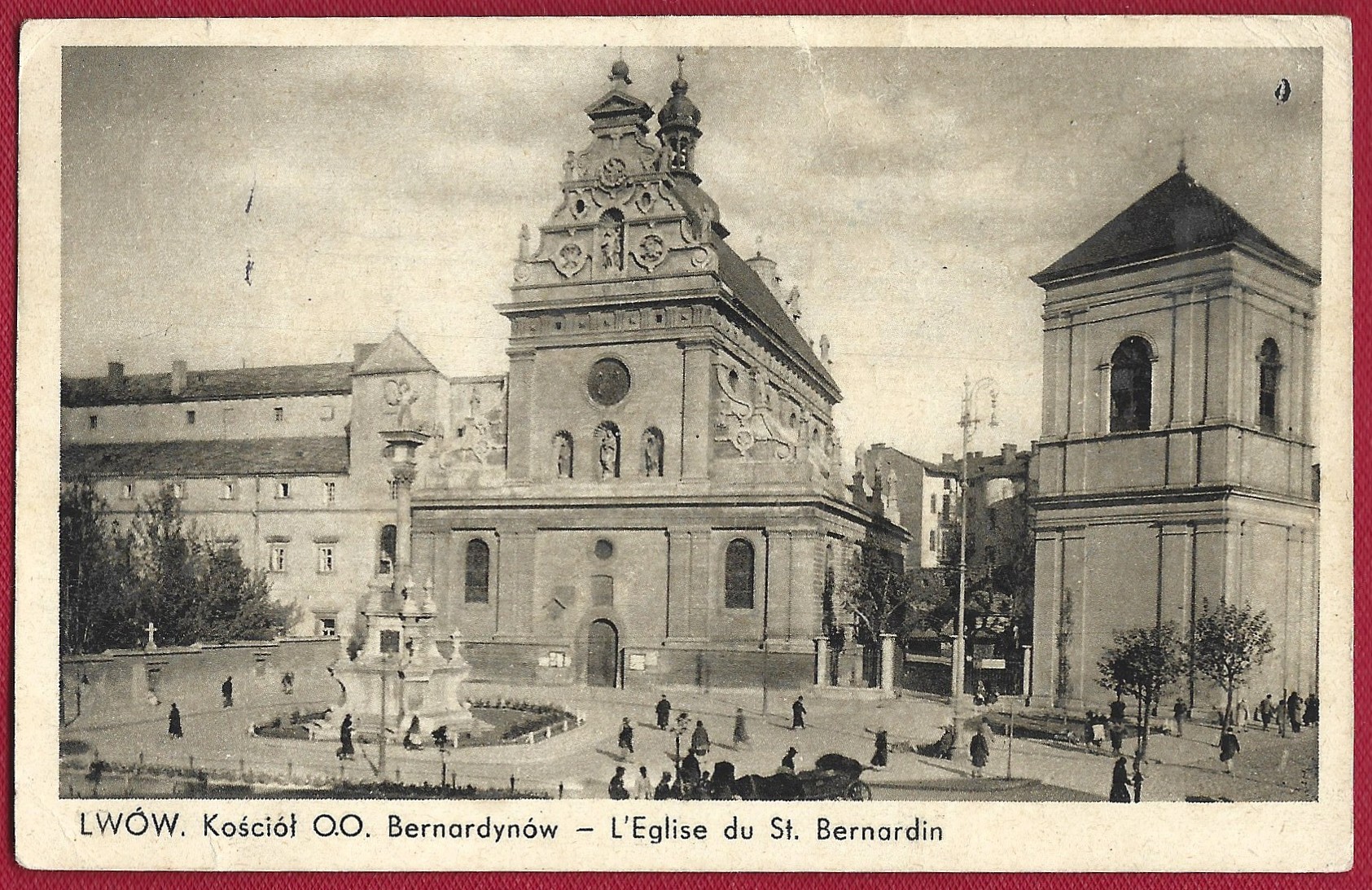 Pocztówka - Lwów. Kościół OO. Bernardynów, 1944 r. - Kresy Wschodnie