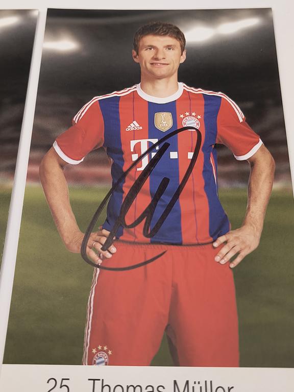 Zestaw 3 autografów: Thomas Muller, Philipp Lahm, Bastian Schweinsteiger