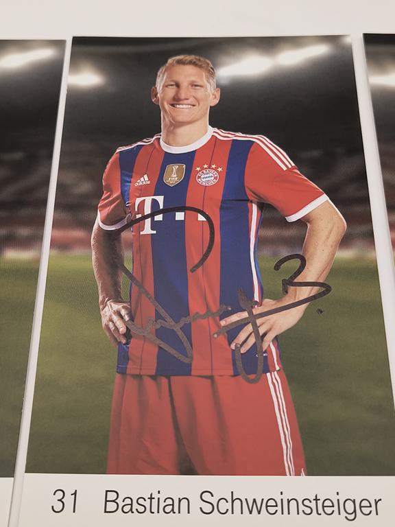 Zestaw 3 autografów: Thomas Muller, Philipp Lahm, Bastian Schweinsteiger