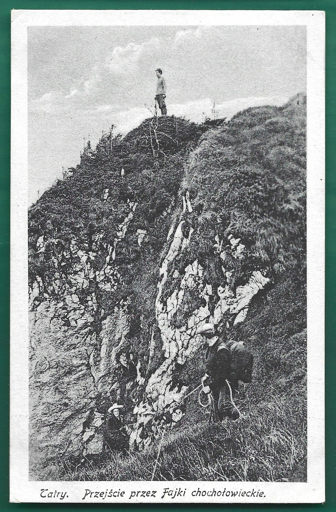 Pocztówka – Tatry. Przejście przez Fajki Chochołowieckie, 1918 r.