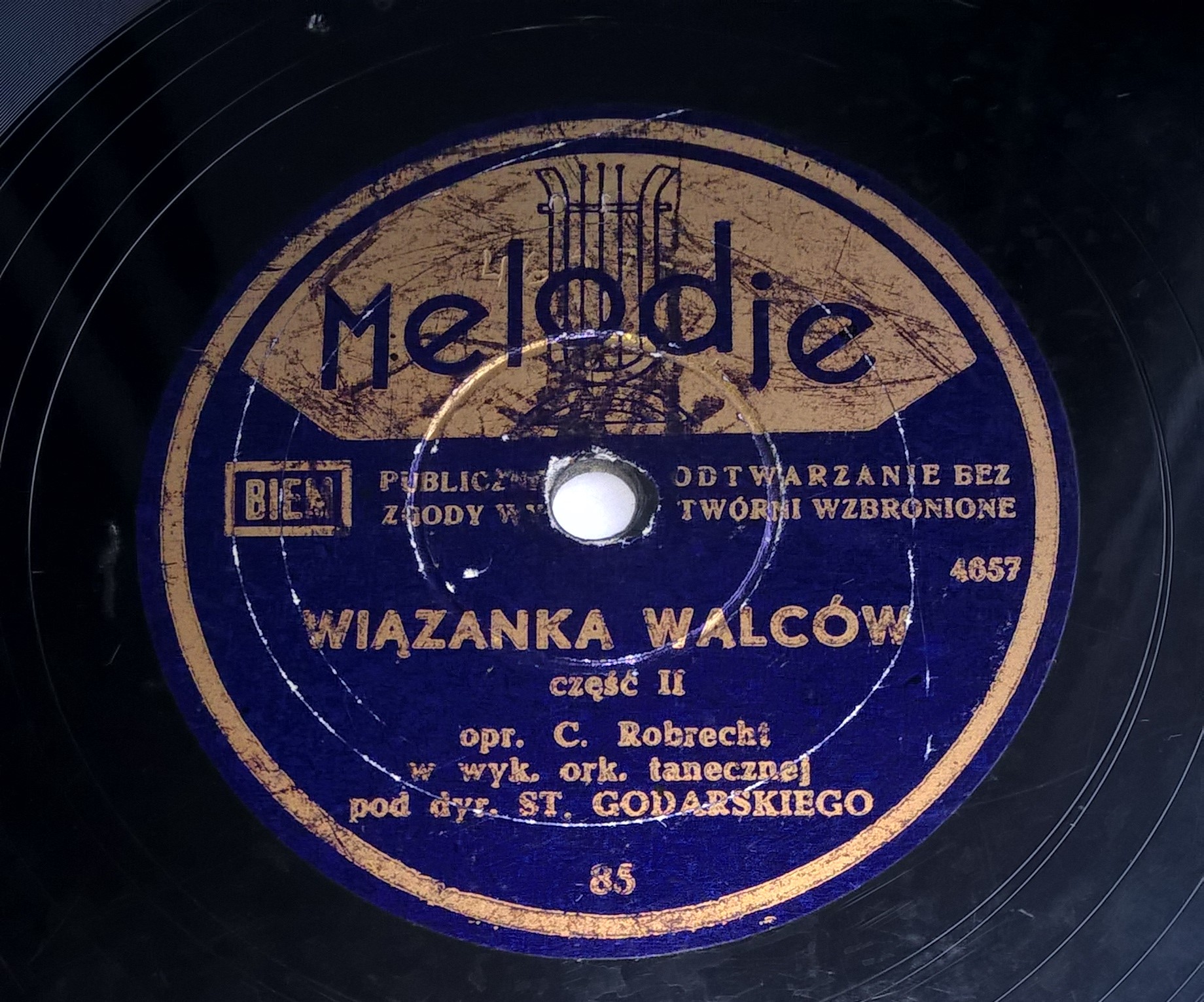 Płyta szelakowa Melodje - Wiązanka walców, cz. I i II