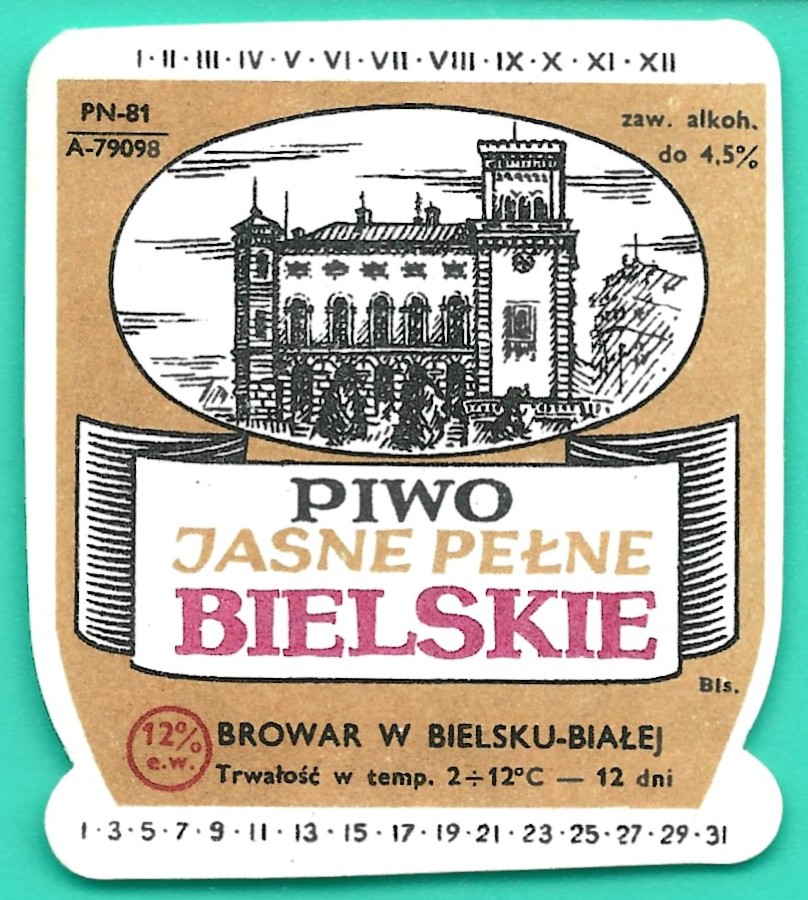 Etykieta - Piwo Jasne Pełne Bielskie - Browar w Bielsku-Białej