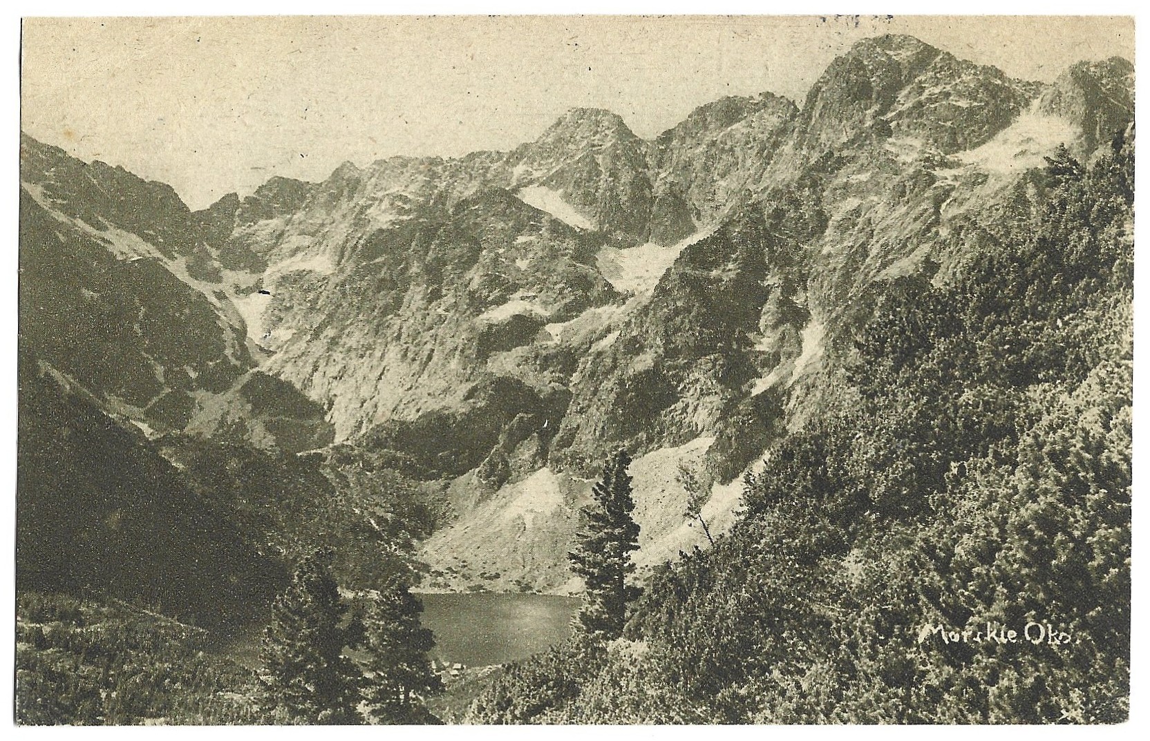 Pocztówka – Morskie Oko, fotograf - Józef Oppenheim