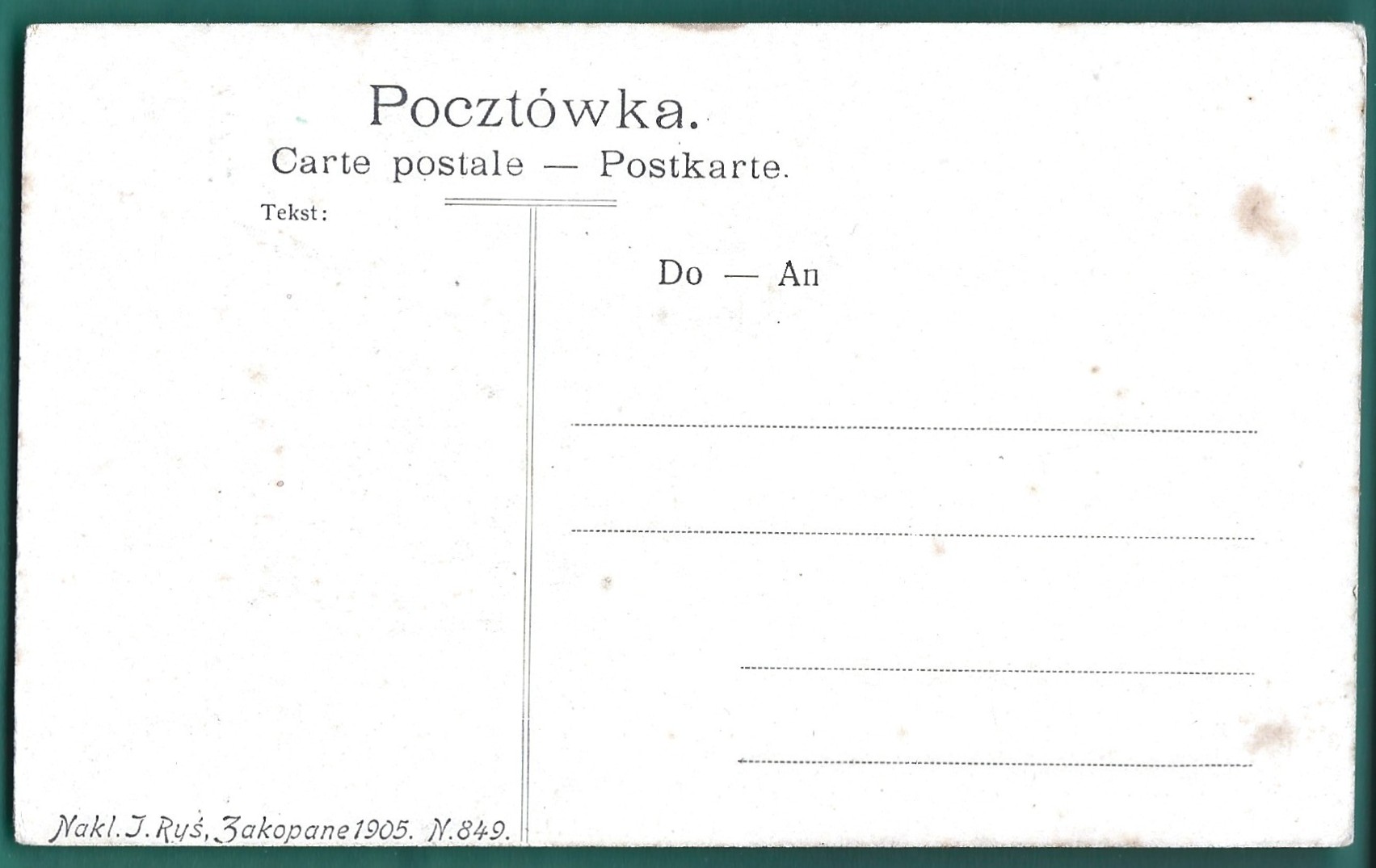 Pocztówka - Zakopane. Kościół, 1905 r.