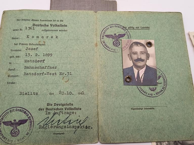 Zestaw dokumentów po ojcu i synu - Kriegsmarine, III Rzesza, Bielitz