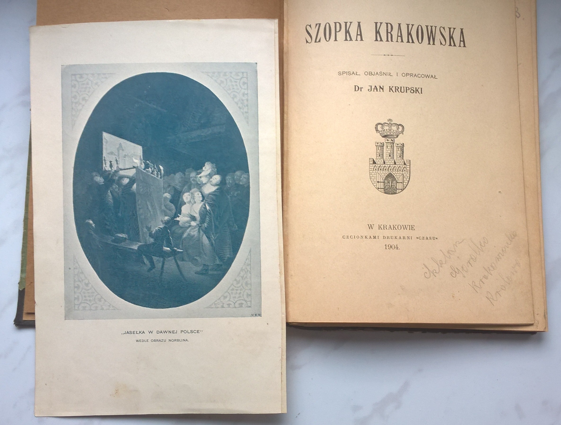 Książka "Szopka  krakowska" dr Jan Krupski, 1904 r.