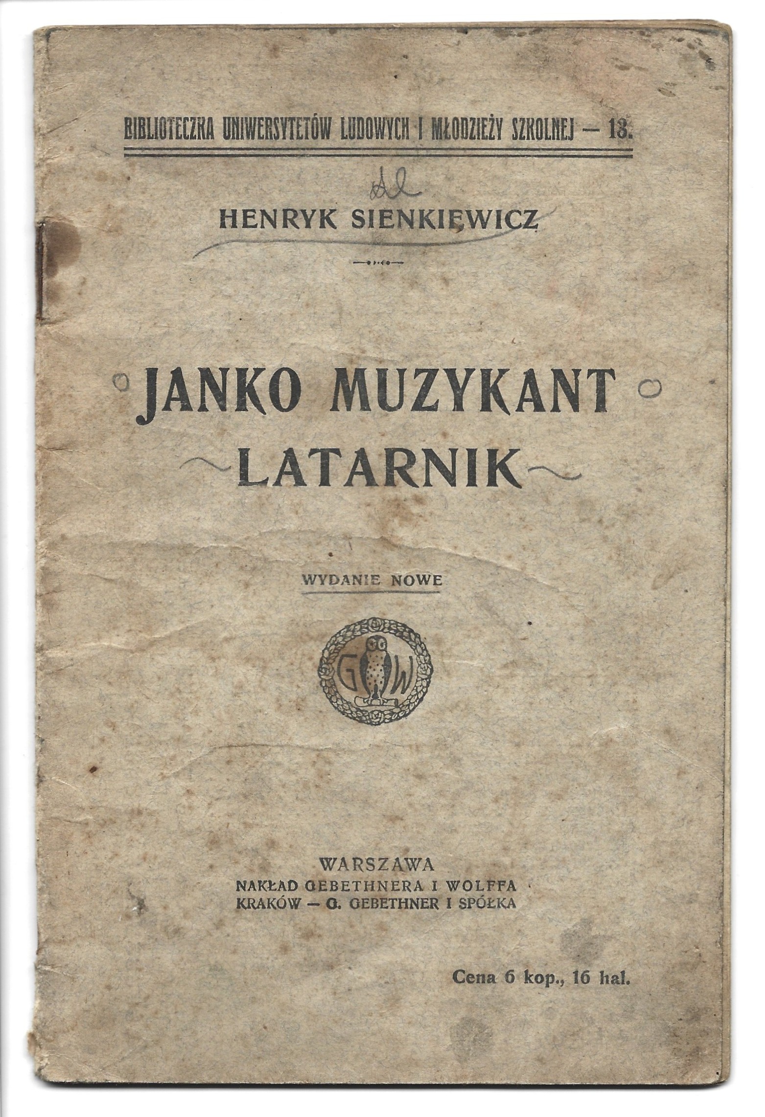 Książka "Janko Muzykant, Latarnik" Henryk Sienkiewicz