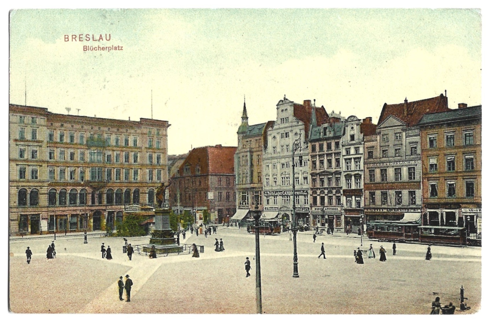 Pocztówka - Breslau. Blücherplatz - Wrocław. Plac Solny, 1906 r.