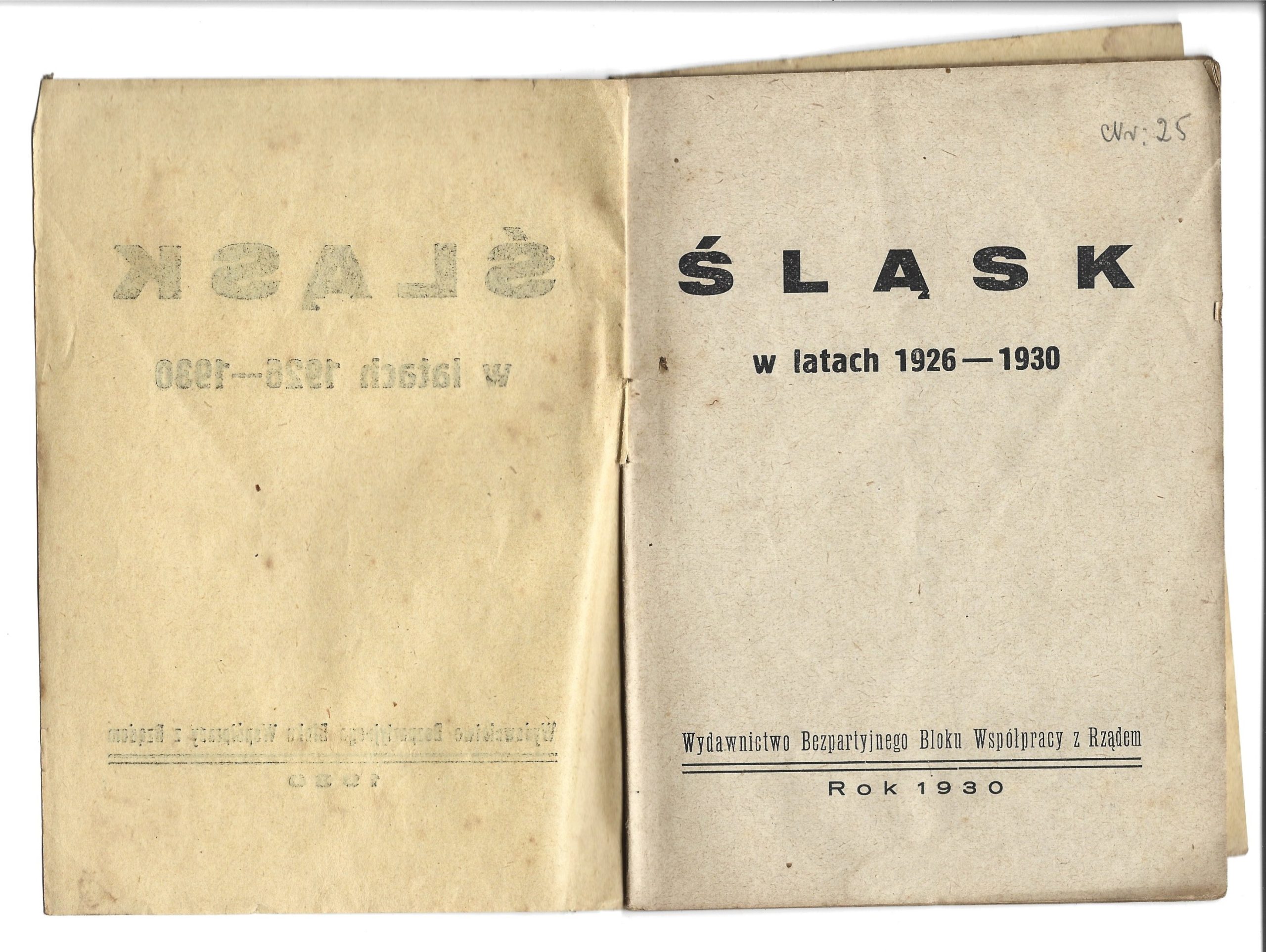 Broszura "Śląsk w latach 1926-1930" - II RP, 1930 r.