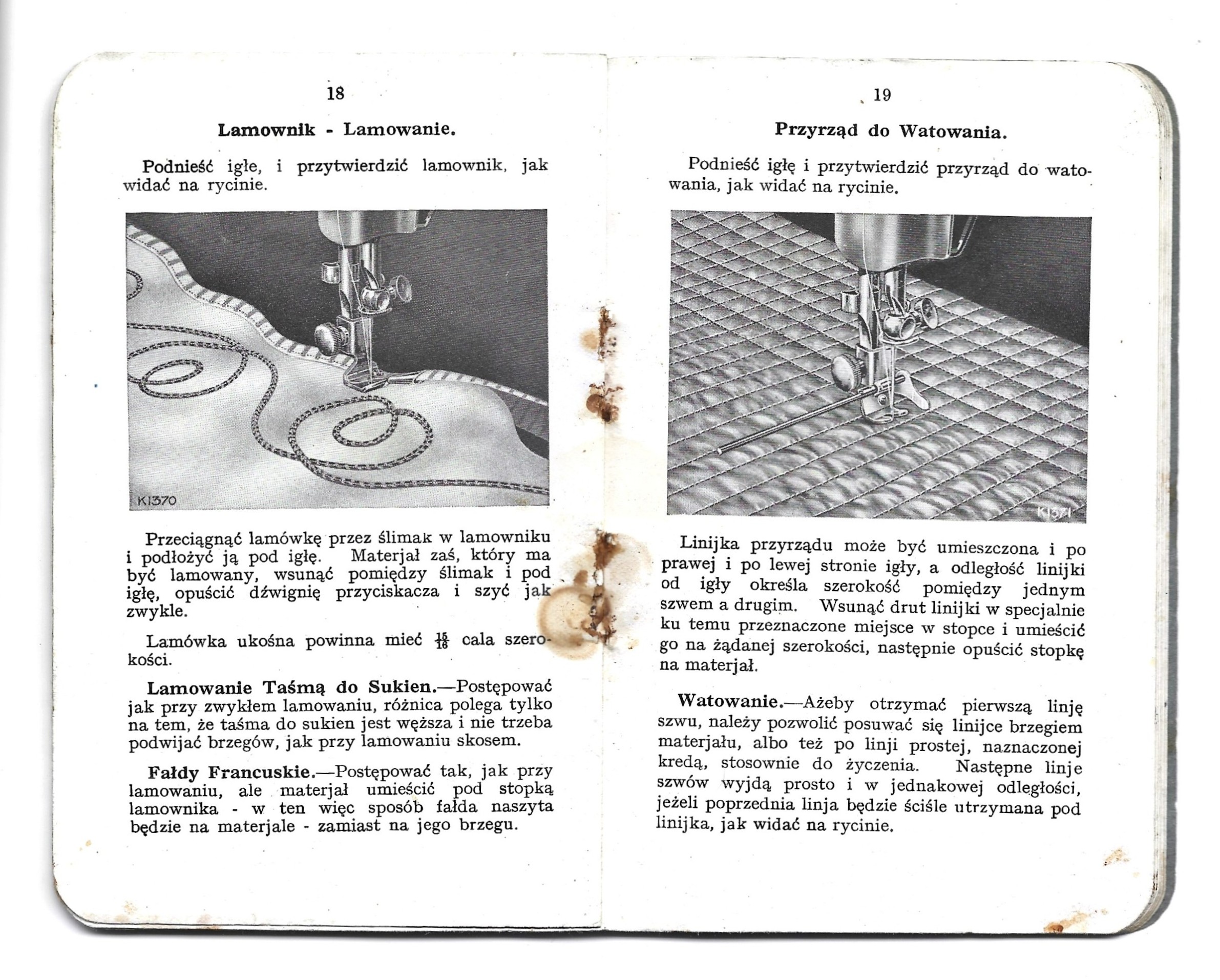 Książeczka "Podręcznik do Singer maszyny do szycia No. 15 - Central Bobbin", 1927 r.