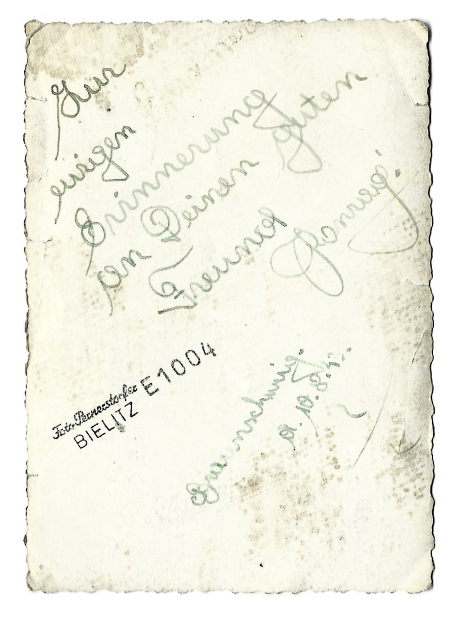 Zdjęcie żołnierza niemieckiego - Braunschwig (Brunszwik), 1943 r. - Foto Pernerstorfer, Bielitz (Bielsko)