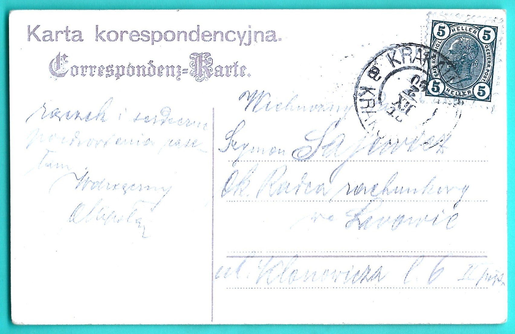 Pocztówka - Kraków - Krakau. Zamek na Wawelu z główną częścią katedry, 1905 r.