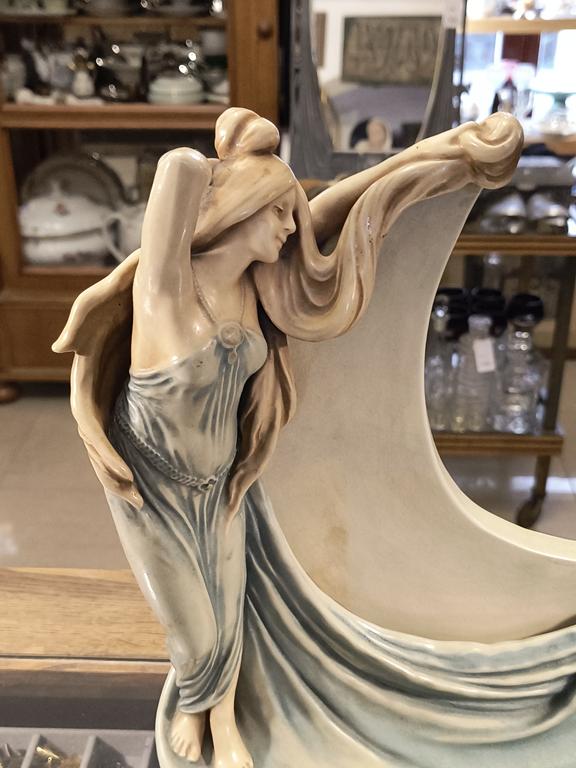 Ceramiczna podstawa lustra - secesja, 1900 r.?