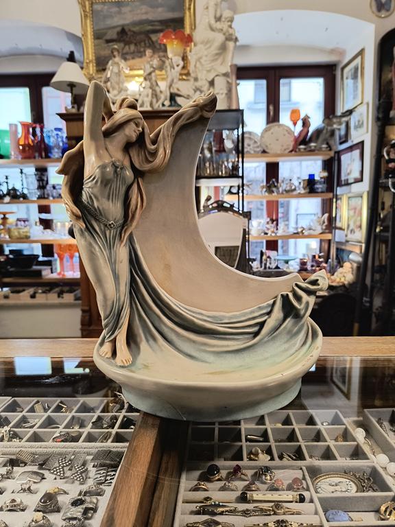 Ceramiczna podstawa lustra - secesja, 1900 r.?