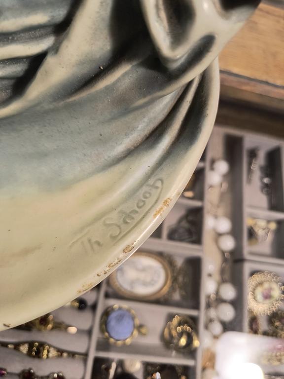 Ceramiczna podstawa lustra - secesja, 1900 r.?