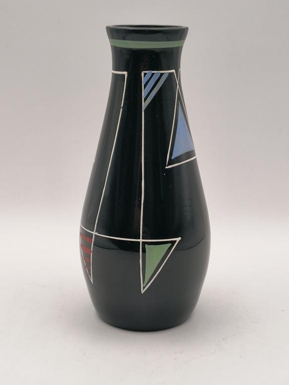 Wazonik szklany czarny - Art Deco, ok. 1930 r.