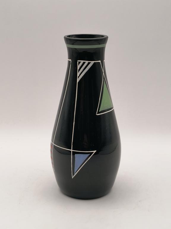 Wazonik szklany czarny - Art Deco, ok. 1930 r.