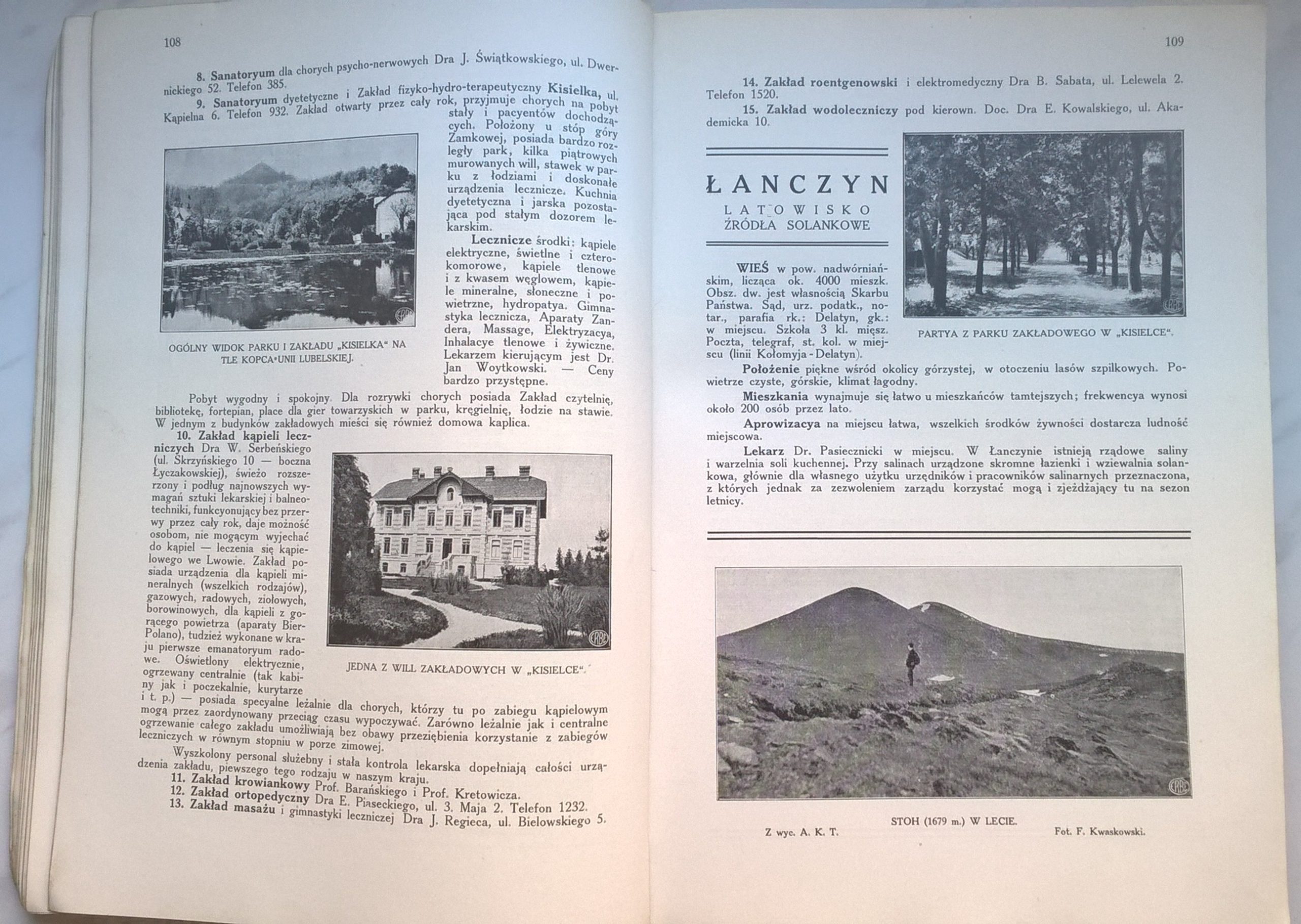 Książka "Przewodnik po zdrojowiskach i miejscowościach klimatycznych Galicyi", Lwów , 1912 r.
