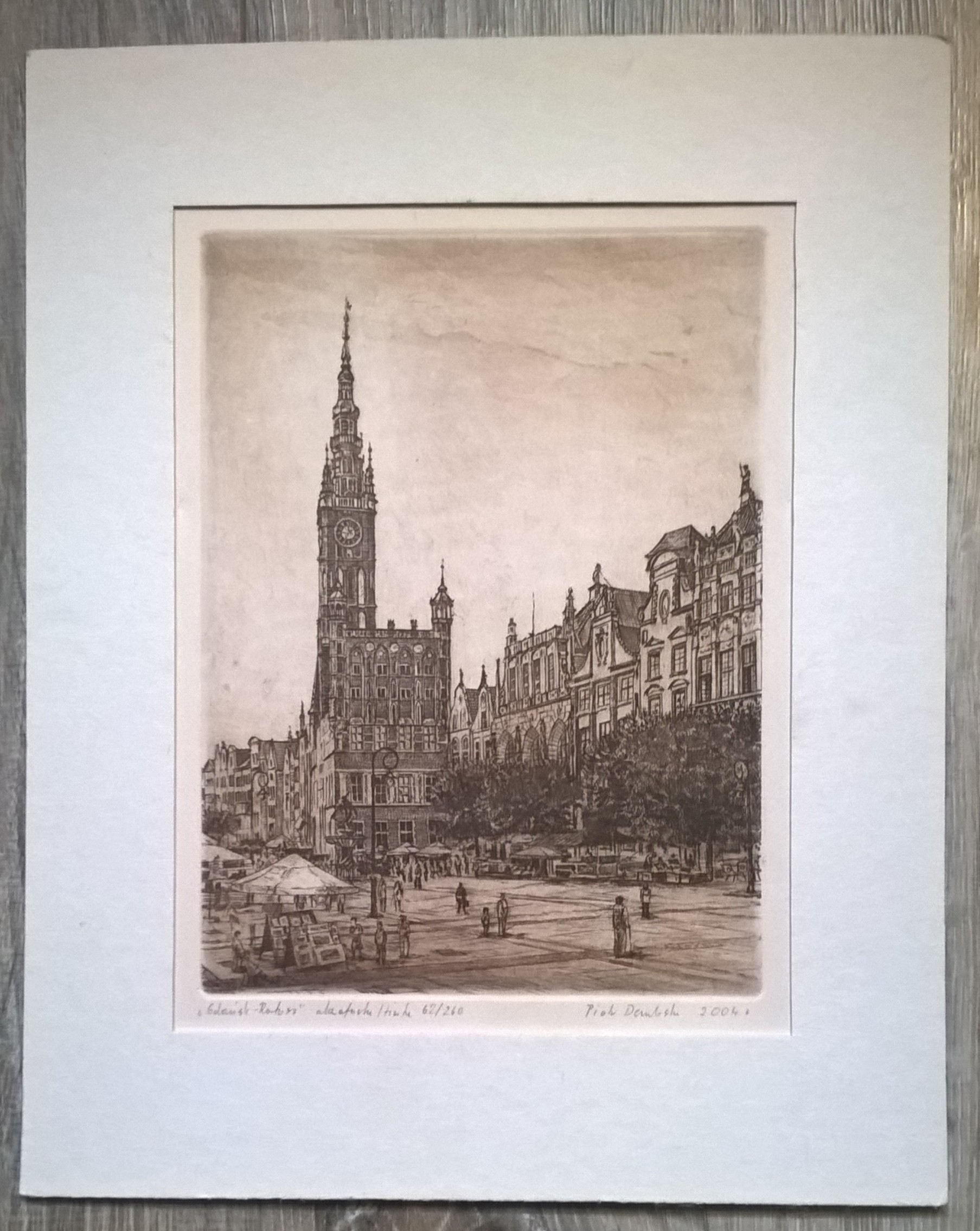 Grafika „Gdańsk – Ratusz” Piotr Dembski 2004 r.