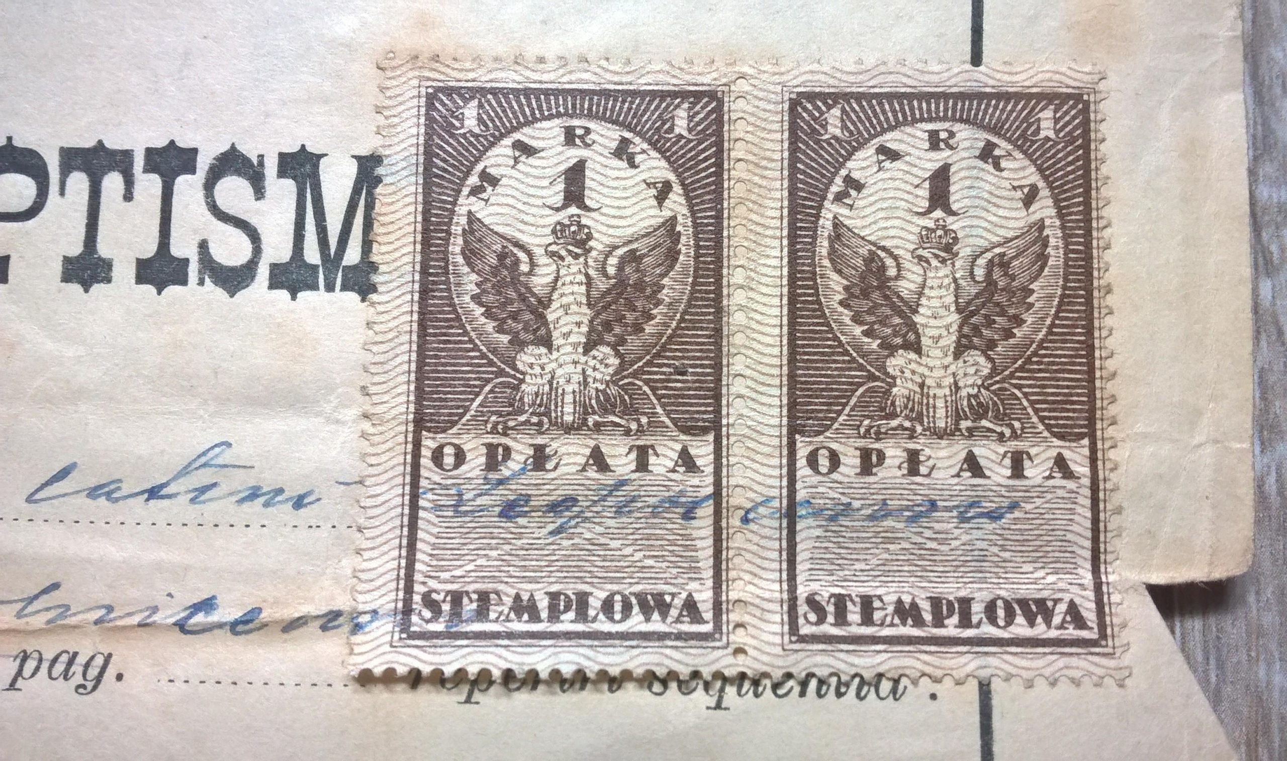 Testimonium Baptismi, Leopoli, 1926 r. - Świadectwo Chrztu, Lwów, II RP - Kresy Wschodnie