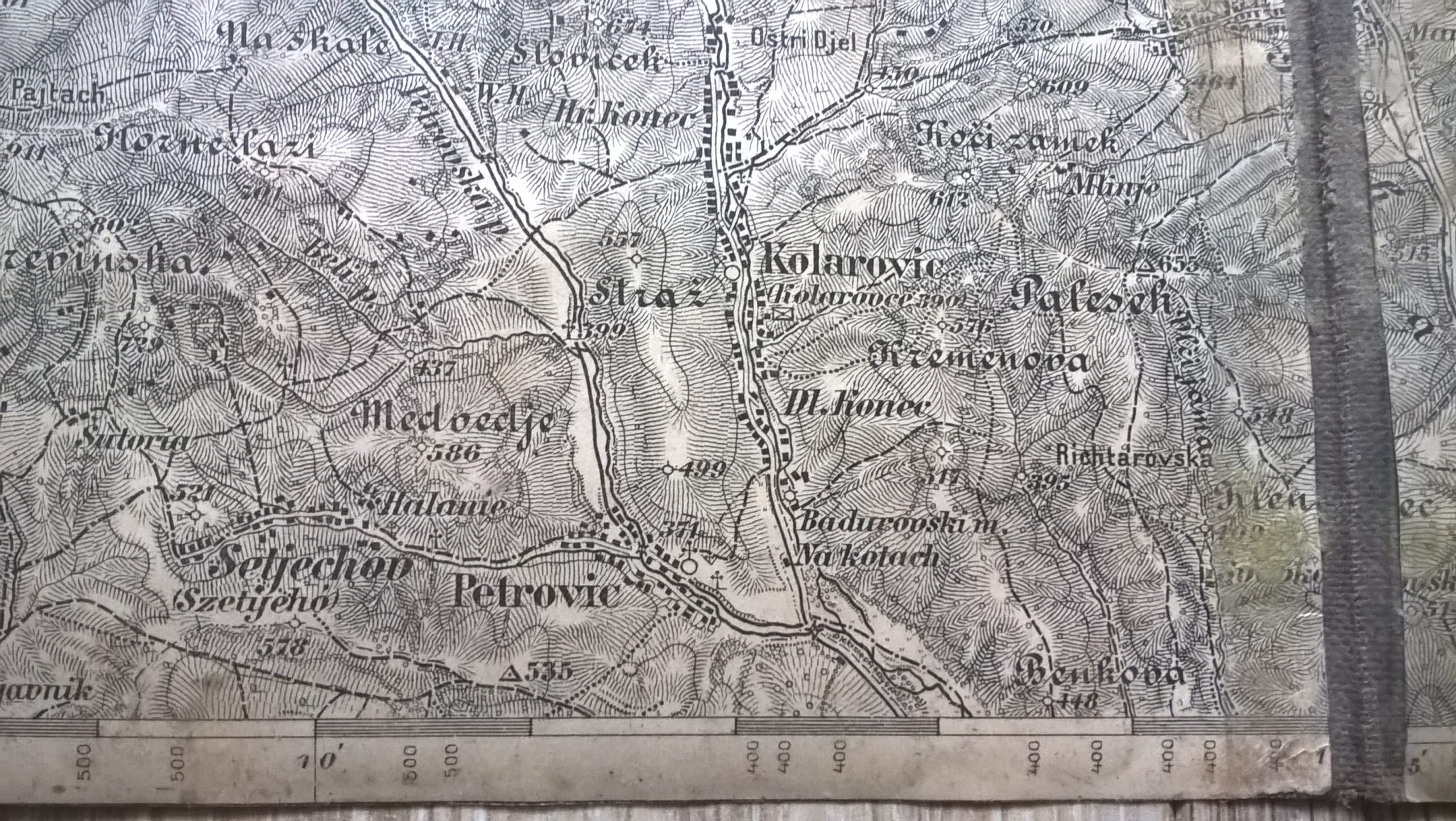 Mapa - Czechosłowacja, rzeka Kisuca - Kraj Żyliński, 1929 r.