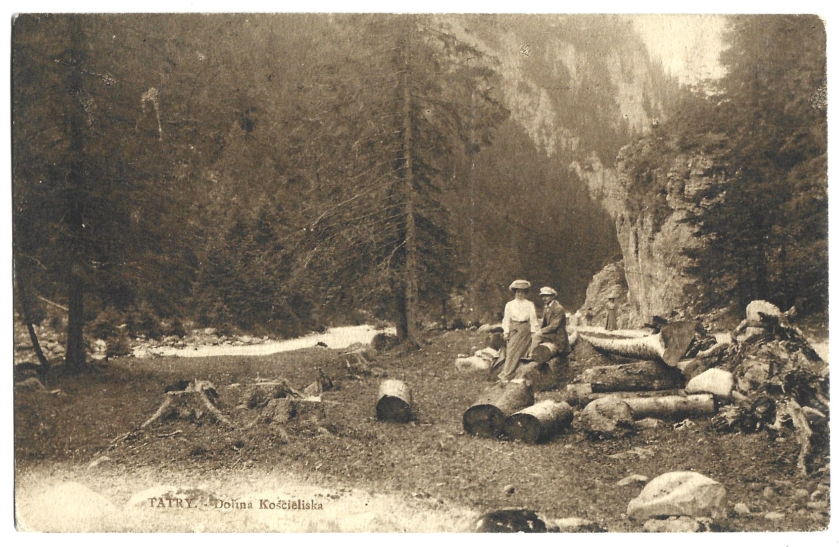 Pocztówka - TATRY. Dolina Kościeliska, 1911 r.
