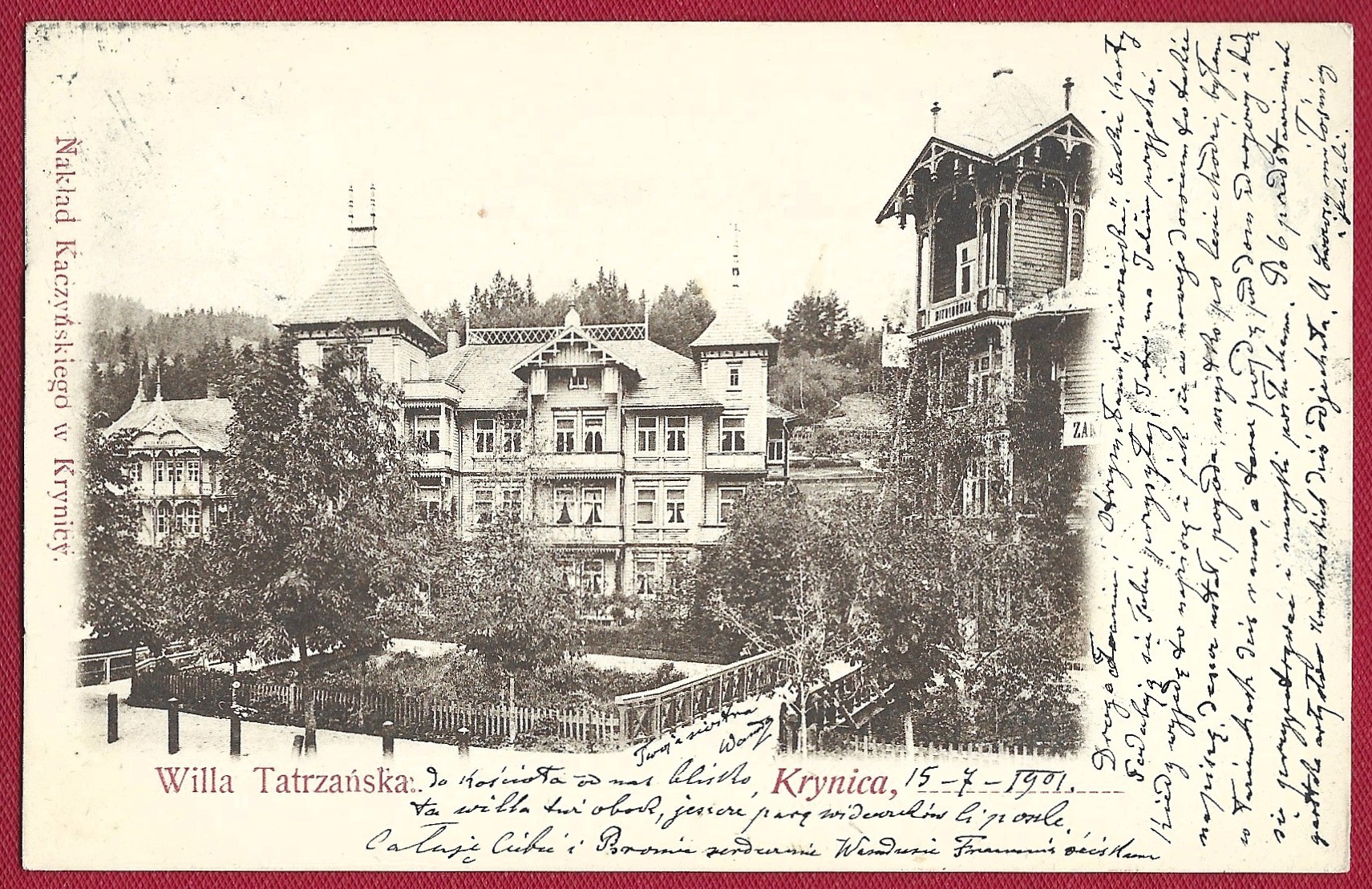 Pocztówka - Krynica. Willa Tatrzańska, 1901 r.