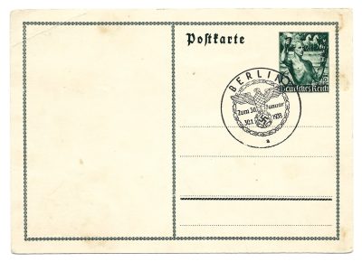 Kartka ze znaczkiem Deutsches Reich, stempel Berlin 1938