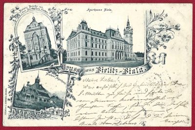 Pocztówka - Gruss aus Bielitz-Biala - Pozdrowienia z Bielska-Białej, 1898 r.