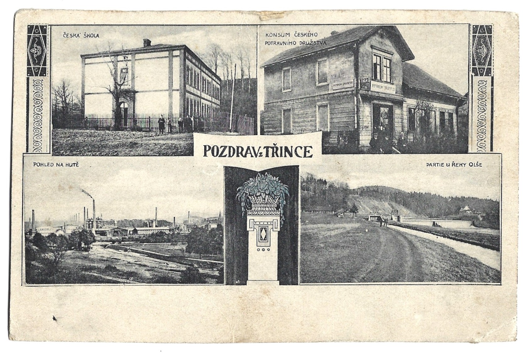Pocztówka - Pozdrav z Trince - Pozdrowienia z Trzyńca, ok. 1920r.