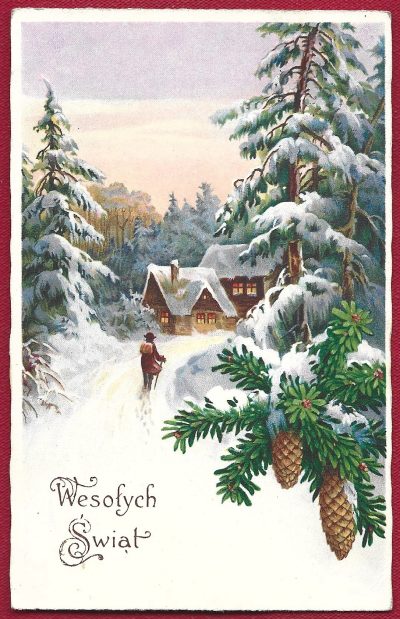Pocztówka - Wesołych Świąt, 1938 r.