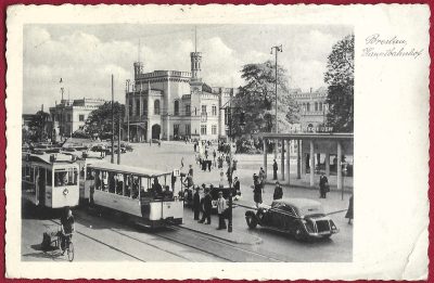 Pocztówka - Breslau. Hauptbahnhof - Wrocław. Dworzec Główny