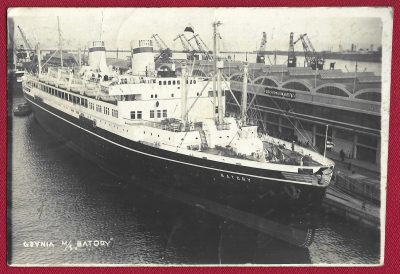 Pocztówka - Gdynia. M/S "Batory", 1936 r.