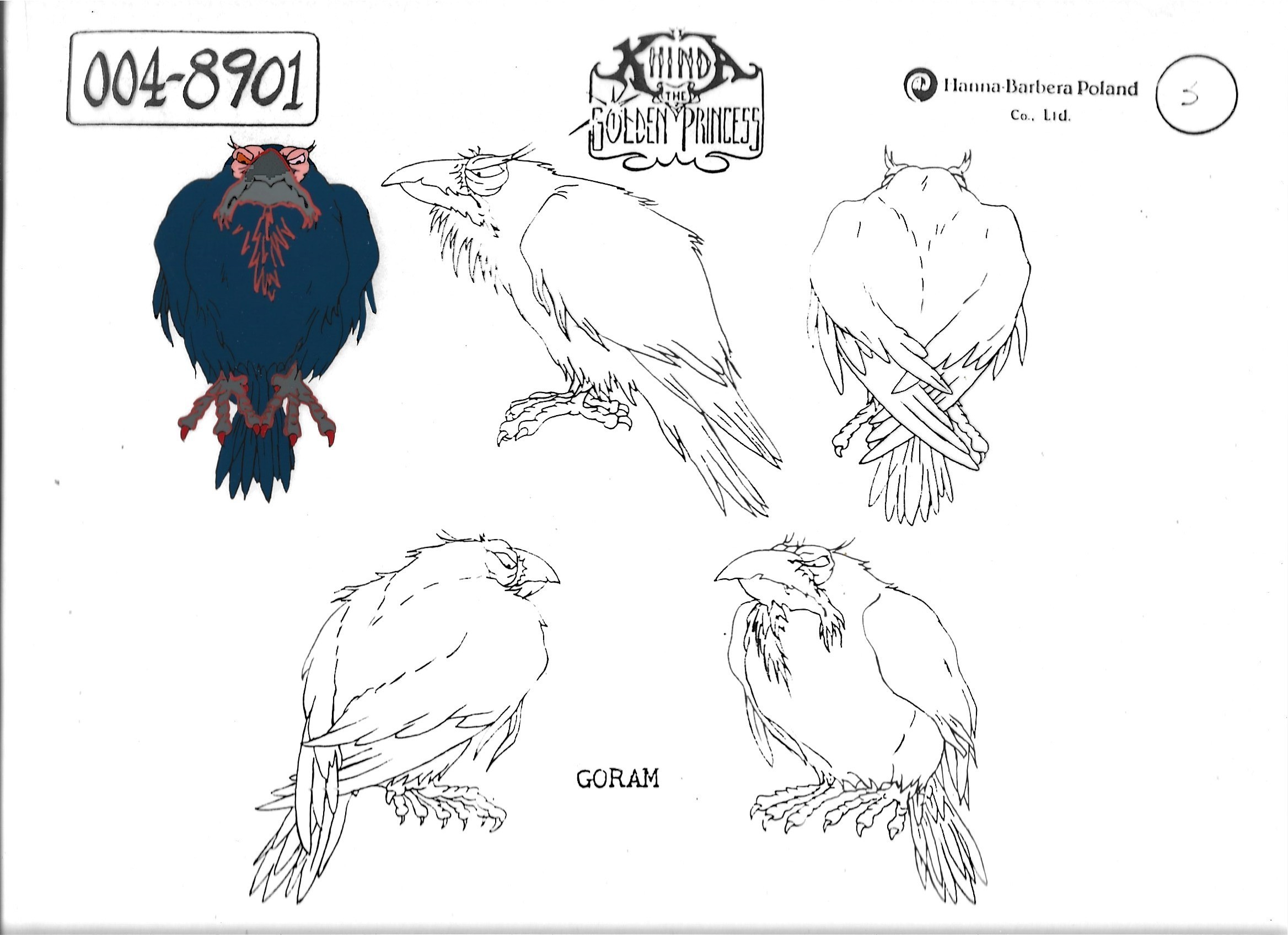 Folia animacyjna z bajki Hanna-Barbera Poland "The Golden Princess" - GORAM (niebieski)
