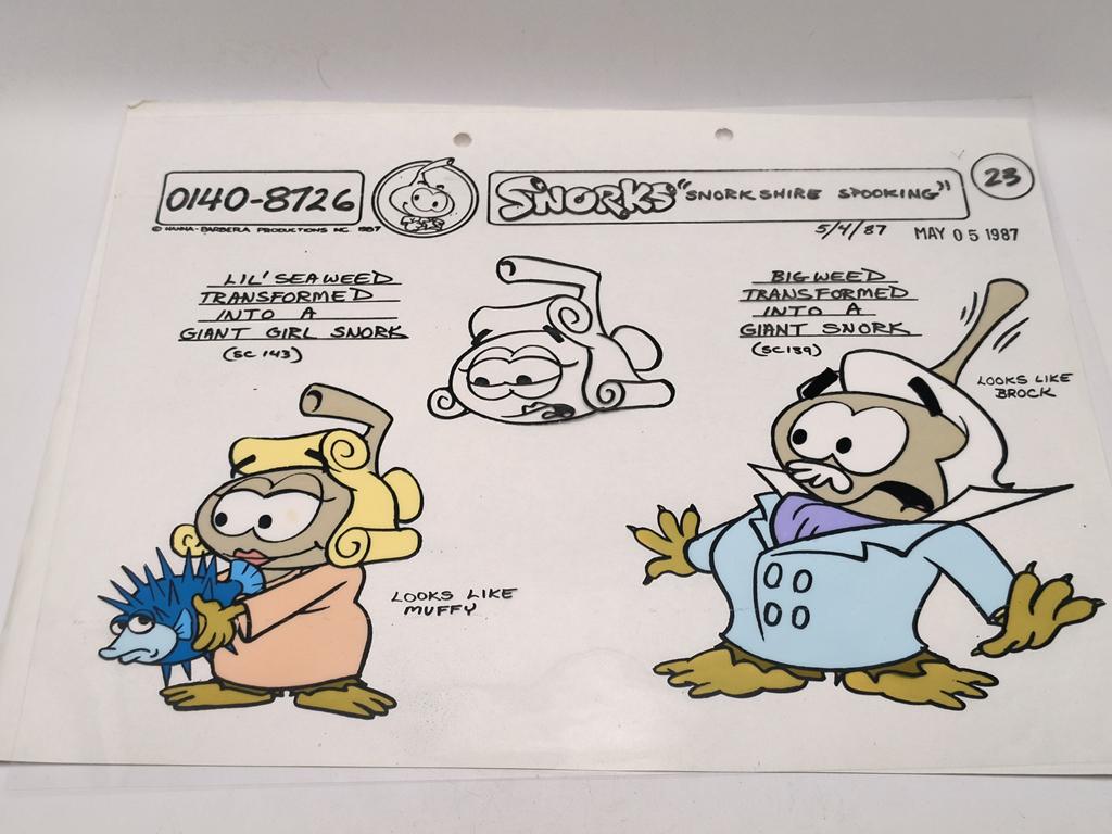 Folia animacyjna z bajki SNORKS - „The Snorkshire Spooking”, 1987 r.