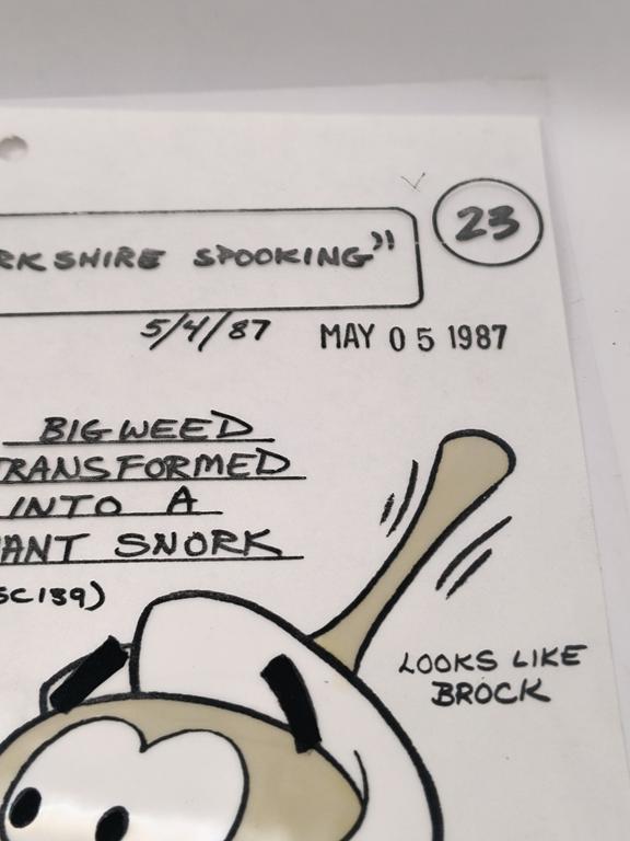 Folia animacyjna z bajki SNORKS - „The Snorkshire Spooking”, 1987 r.