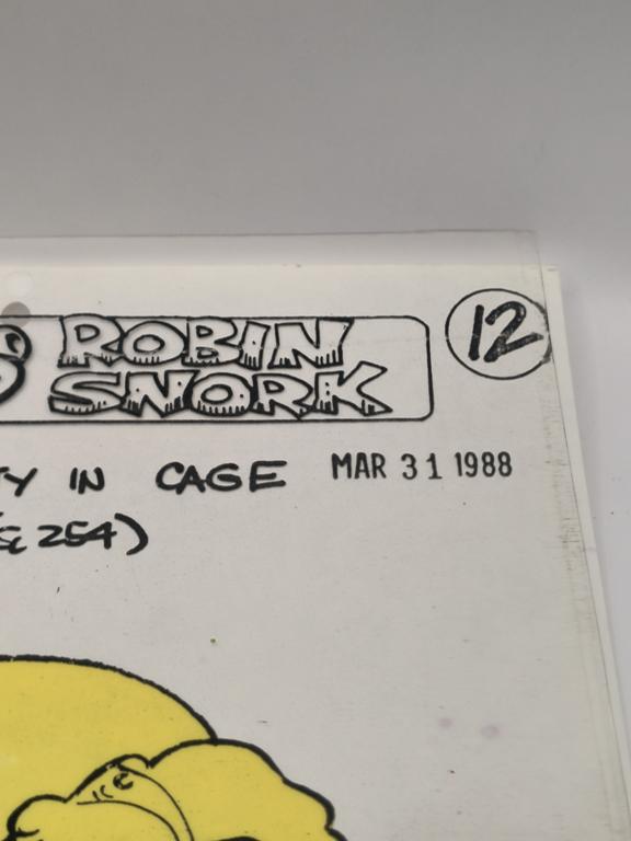 Folia animacyjna z bajki SNORKS. Robin Snork - Shorty in cage”, 1988r.