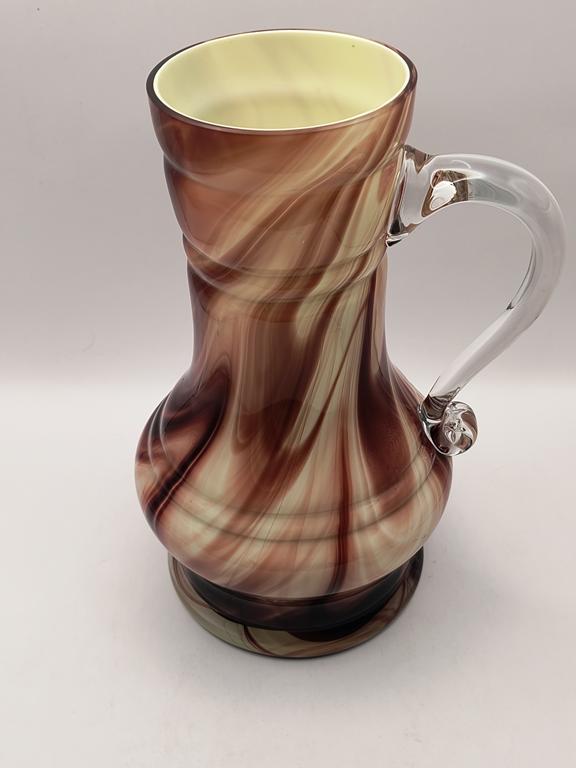 Wazon-dzbanek, szkło PRL