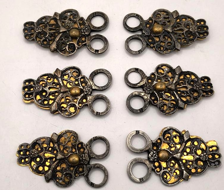 Zapinki do stroju cieszyńskiego - HOCZKI – komplet, 6 sztuk