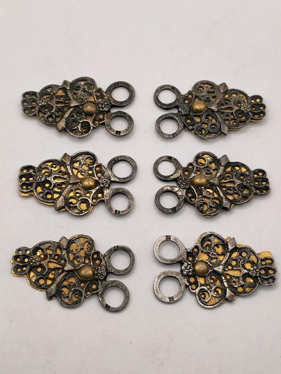 Zapinki do stroju cieszyńskiego - HOCZKI – komplet, 6 sztuk