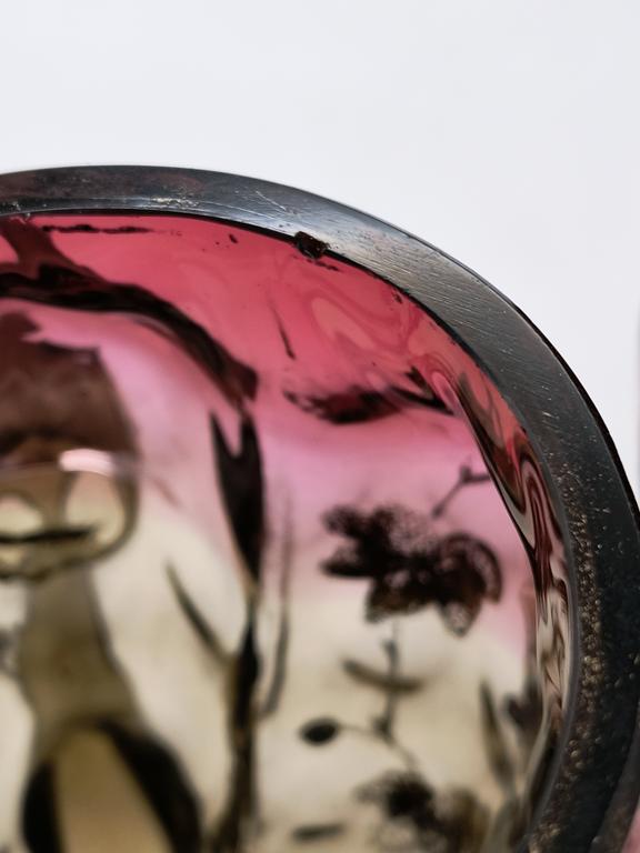 Kielichy szklane, ręcznie malowane - secesja