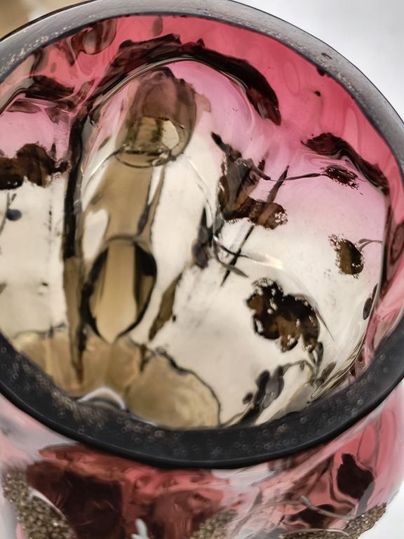 Kielichy szklane, ręcznie malowane - secesja