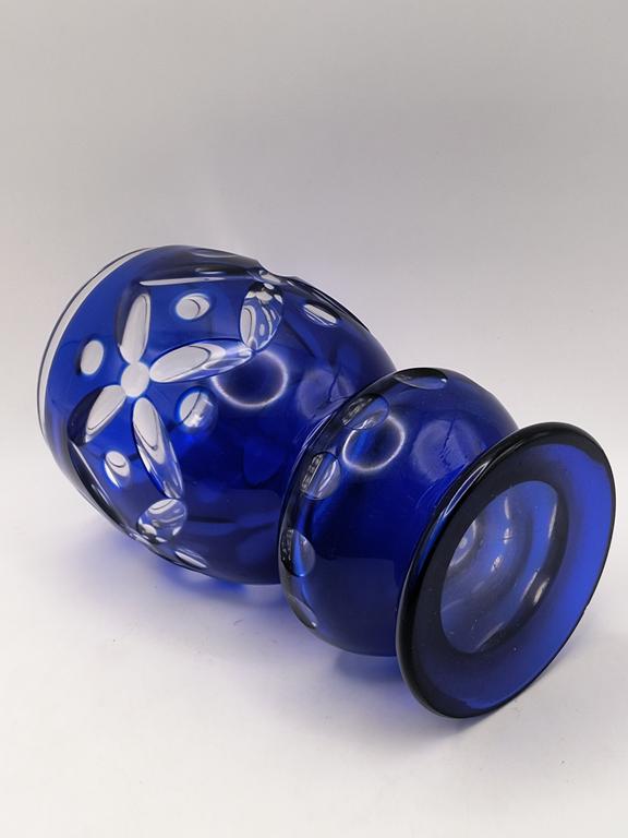 Szklany kielich, wazon - Biedermeier Bohemian