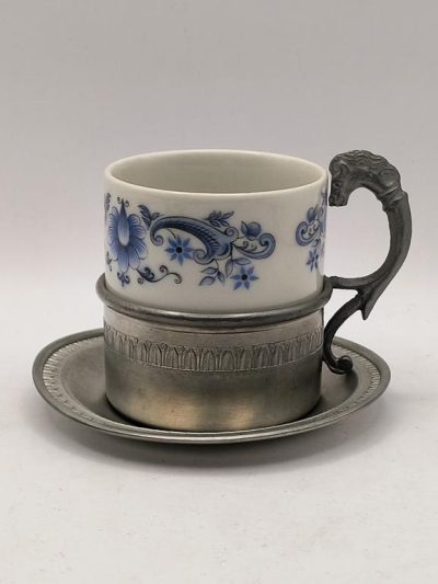 Filiżanka porcelanowo cynowa Weidmann
