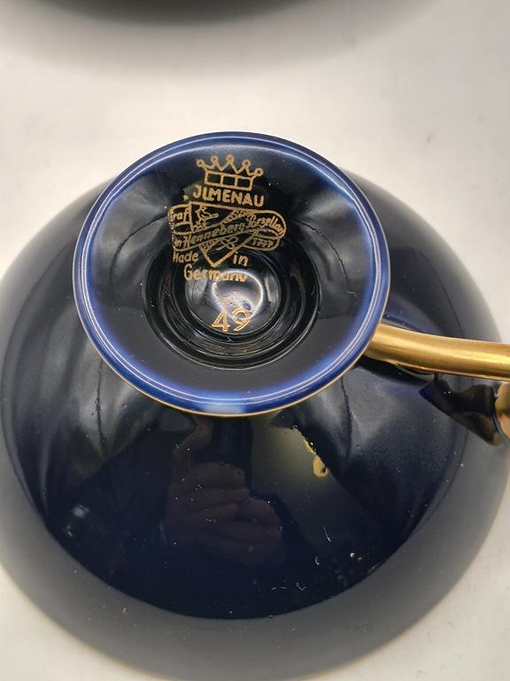 Filiżanka porcelanowa kobaltowa - JLMENAU Graf Von Henneberg Porzellan, Niemcy