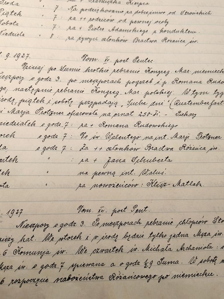 Zbiór kazań i ogłoszeń parafialnych - parafia Lipnik (Bielsko-Biała), 1920-1928 r.