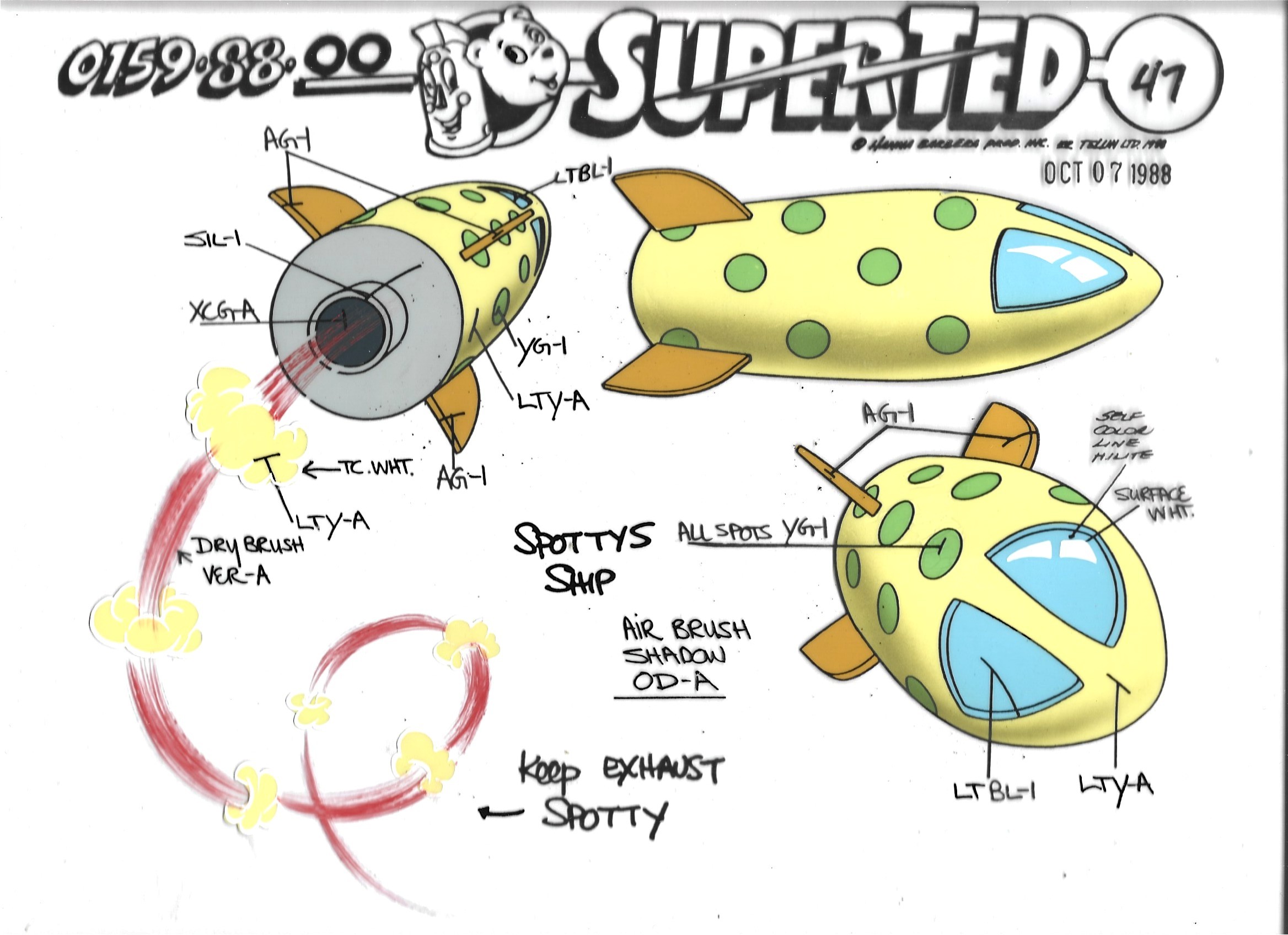 Folia animacyjna z bajki Hanna-Barbera, POLAND - „SuperTed” - Spottys Ship - Statek Spotty'ego