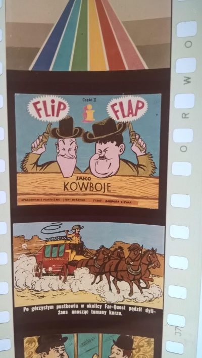 Bajka na projektor, przeźrocze "Flip i Flap jako kowboje" cz. II